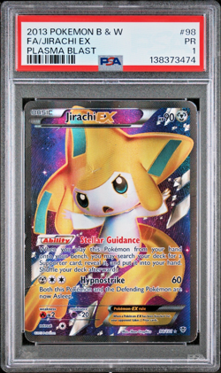 PSA 1 2013 Pokemon Black White Plasma Blast Full Art Jirachi EX Holo Foil 98/101 - Image 1
