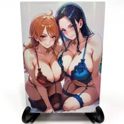 One Piece Nico Robin Nami Sexy Lingerie Anime Waifu Girl Goddess Story Art Card - Image 2