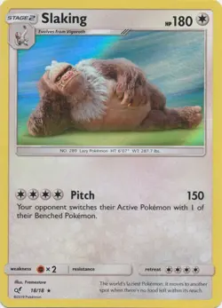 Slaking 18/18 Holo Detective Pikachu Pokemon Card NM - Image 1