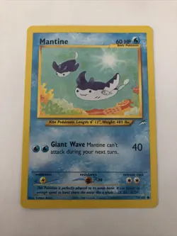 Pokemon Mantine 74/105 Neo Destiny Non Holo Rare NM Card Vintage 2002 WOTC - Image 2