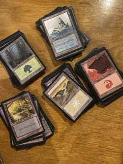 150 MtG Old Border Basic Land Cards Lot - 30 of each Magic Premodern EDH Cube - Image 1