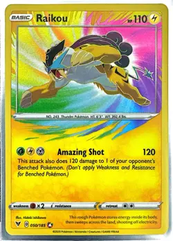 Pokemon Raikou 050/185 Vivid Voltage Amazing Rare Holo 110HP 2020 English - Image 1