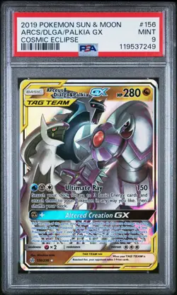 Arceus & Dialga & Palkia Gx 156/236 Cosmic Eclipse Pokemon PSA 9 - Image 1