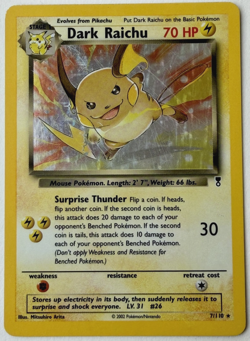 Pokemon Dark Raichu 4/110 Legendary Collection 2002 Holo MP - Image 1