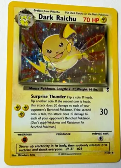 Pokemon Dark Raichu 4/110 Legendary Collection 2002 Holo MP - Image 5