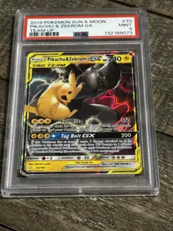 Pokemon Sun & Moon Team Up PIKACHU & ZEKROM GX 33/181 PSA 9 Mint 33 2019 - Image 2