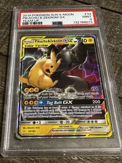 Pokemon Sun & Moon Team Up PIKACHU & ZEKROM GX 33/181 PSA 9 Mint 33 2019 - Image 3