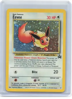 2000 Pokemon—Eevee #11 WoTC Promo—Black Star Promo Holo (Damaged) - Image 1