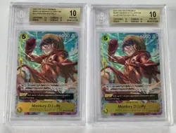 (2) 2025 ONE PIECE PROMOS ILLUSTRATION BOX VOL.3 #OP07 LUFFY SR BGS 10 PRISTINE - Image 1