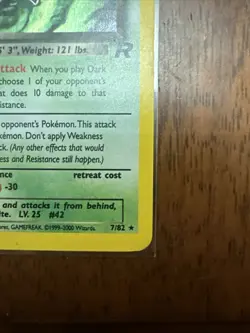 Pokemon Dark Golbat Holo Rare Team Rocket Unlimited Card 7/82 LP Condition - Image 3