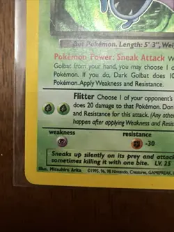 Pokemon Dark Golbat Holo Rare Team Rocket Unlimited Card 7/82 LP Condition - Image 4