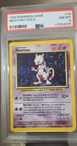 1999 Pokemon Base Set (MEWTWO HOLO) GRADED PSA-8 CARD # 10/102 - Image 3