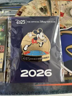 2026 Disney D23 MAD HATTER Gold Member Exclusive Card, Mickey Pin, Pluto Magnet - Image 3