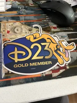2026 Disney D23 MAD HATTER Gold Member Exclusive Card, Mickey Pin, Pluto Magnet - Image 4