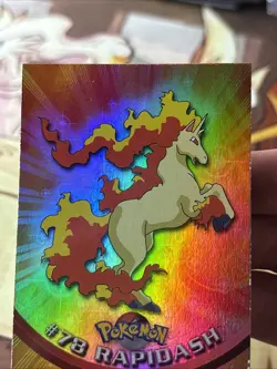 Rapidash Holo Blue Logo Topps Pokemon Card Rainbow Holo Topps Rapidash - Image 3