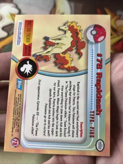 Rapidash Holo Blue Logo Topps Pokemon Card Rainbow Holo Topps Rapidash - Image 4