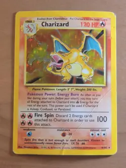 Pokemon Base Set Charizard Holo Rare Card 4/102 1999 - Image 1