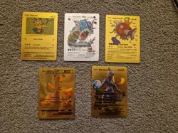 Pokemon Cards Fan Art Gold Silver Foil Mewtwo GX, Pikachu, Garados Gx, Magikarp - Image 1