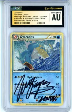 CGC Signed Wayne Grayson Pokemon Gyarados 007/034 Trading Card Game Classic Holo - Image 1