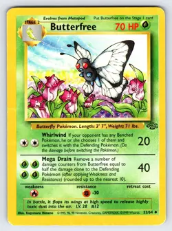 Butterfree 33/64 1999 Jungle Set Pokemon Card TCG WOTC Vintage Uncommon - Mp - Image 1