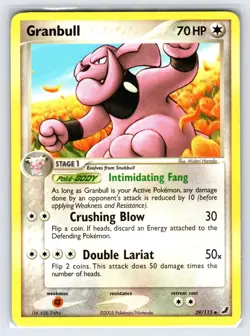 Granbull 39/115 2005 EX Unseen Forces Pokemon Card Non Holo Uncommon - Vlp - Image 1