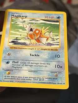 Magikarp 35/102 Shadowless - 1999 Base Set Pokemon Card - LP - Image 2