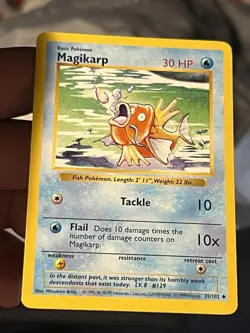 Magikarp 35/102 Shadowless - 1999 Base Set Pokemon Card - LP - Image 3