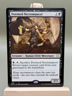 DOOMED NECROMANCER #98 MTG Magic ADVENTURES IN THE FORGOTTEN REALMS COMMANDER - Image 1