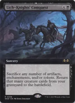 Lich-Knights' Conquest (Extended Art) Wilds of Eldraine Rare Regular #338 NM MTG - Image 1