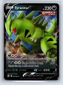 Tyranitar V SWSH05: Battle Styles #097/163 Pokemon Card TCG - NM - Image 1