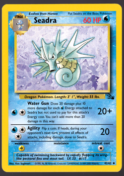 Seadra 42/62 Fossil Pokemon Card 2000 NM - Image 1