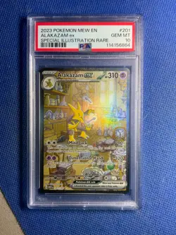 2023 POKEMON MEW EN-151 SPECIAL ILLUSTRATION RARE #201 ALAKAZAM EX PSA 10 - Image 1