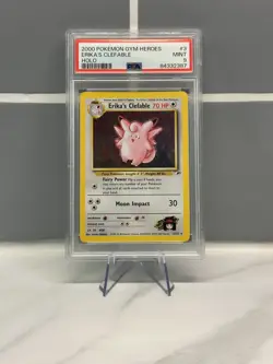 Pokemon - Erika’s Clefable - 3/132 - Gym Heroes - PSA 9 - Mint - Image 1