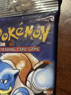 Pokemon WOTC Base Set Sealed Booster Pack Long Crimp Blastoise Artwork - Image 3