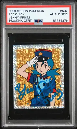 SIGNED OFFICER JENNY STICKER #S32 POKEMON SERIE 1 COLLECTION MERLIN 1999 HOLO - Image 1