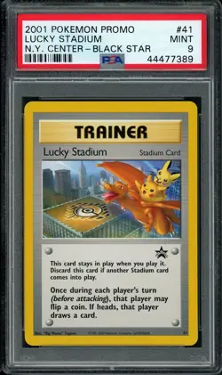 2001 POKEMON WOTC PROMO BLACK STAR #41 LUCKY STADIUM N.Y. CENTER PSA 9 - Image 1