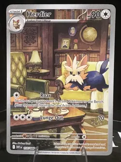 Pokemon Herdier 155/086 Sv: White Flare Illustration Rare Holo Stage 1 90 HP - Image 1