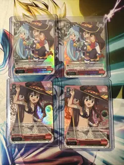 Konosuba 2 SR 4 Card Lot Weiss Schwarz Edit Megumin Aqua + English - Image 1