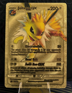 Pokemon Jolteon GX 200hp Gold Foil Fan Art Collector Card TCG - Image 1