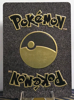 Pokemon Pikachu Mega Lucario Tag Cosplay Black Vinyl Gold Foil Fan Art Card TCG - Image 2