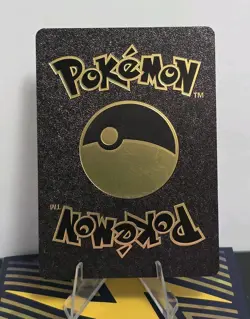 Pokemon Pikachu Zekrom GX Tag Team Black Vinyl Gold Foil Fan Art Card Rainbow - Image 2