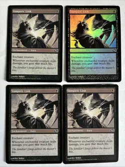 Vampiric Link Enchantment 4x Planar Chaos MTG x4 LP/MP FOIL Common - Image 1