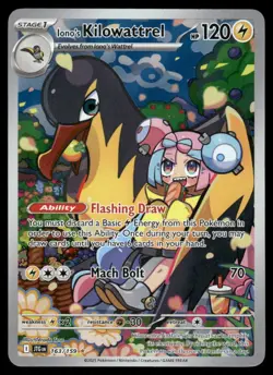 Pokemon Cards Iono's Kilowattrel 163/159 Journey Together Illustration Rare NM - Image 1