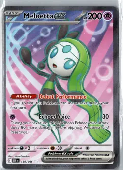 Meloetta ex Ultra Rare Black Bolt 159/086 NM Holofoil Pokemon - Image 1