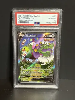Pokemon - Tornadus V Alt Art 185 **GEM MINT PSA 10** Chilling Reign - Image 1