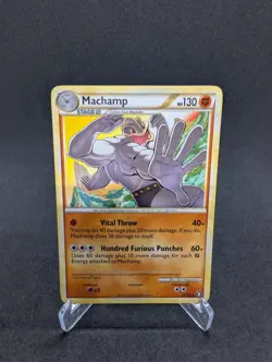 NM Pokemon Card HS Triumphant Machamp Rare 26/102 - Image 1