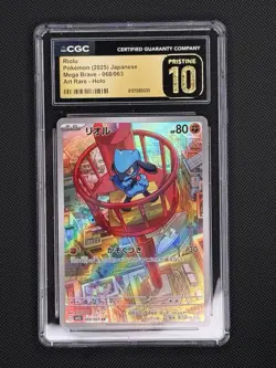 CGC 10 Pristine Riolu 068/063 AR Art Rare Mega Brave m1L Pokemon Card - Image 1