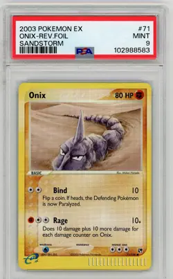 PSA 9 Onix Sandstorm 2003 Reverse Holo Pokemon Card #71/100 - Image 1