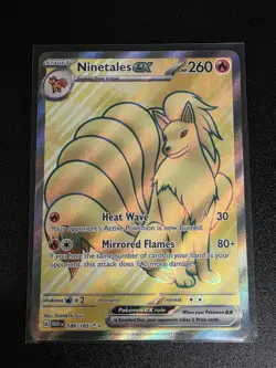 Pokemon Ninetales EX TCG Full Art Scarlet Violet Card 186/165 - Image 1