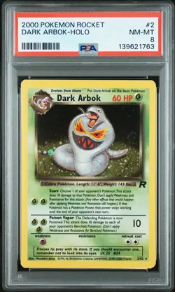 2000 POKEMON ROCKET #2 DARK ARBOK-HOLO PSA 8 - Image 1
